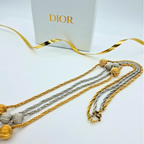 Vintage Christian Dior Double Necklace with Ribbed Spheres – view 2