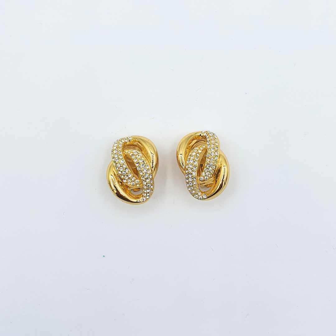 Vintage Christian Dior Interwoven Loops Clip Earrings – view 2