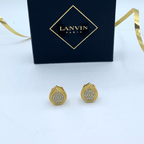 Vintage Lanvin Teardrop Art Deco Inspired Clip Earrings