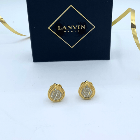 Lanvin Druppelvormige Art Deco Geïnspireerd Clip Oorbellen