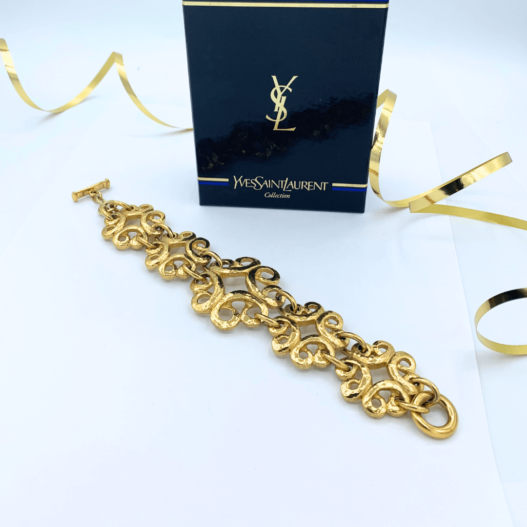 Vintage YSL Geometric Flower Bracelet – view 2