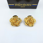 Vintage Yves Saint Laurent Rose Clip Earrings – view 3