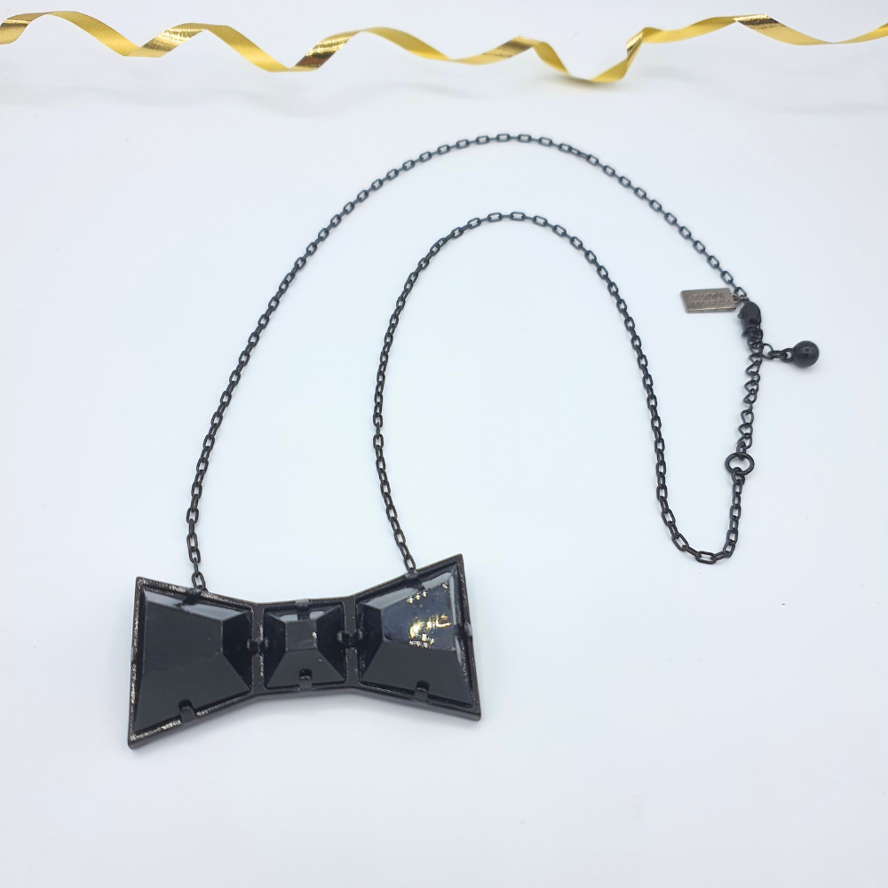 Sonia Rykiel – Black Bow Necklace, vintage 1980s – view 2