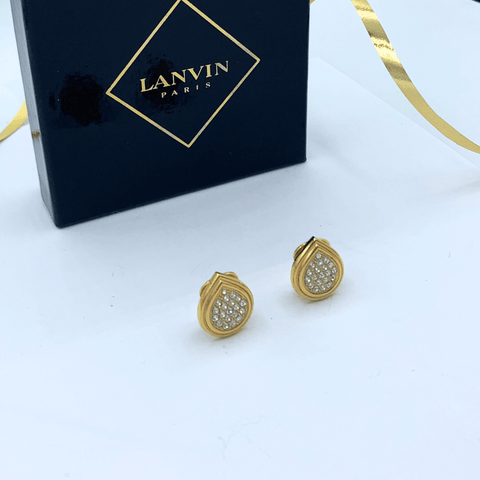 Lanvin Druppelvormige Art Deco Geïnspireerd Clip Oorbellen
