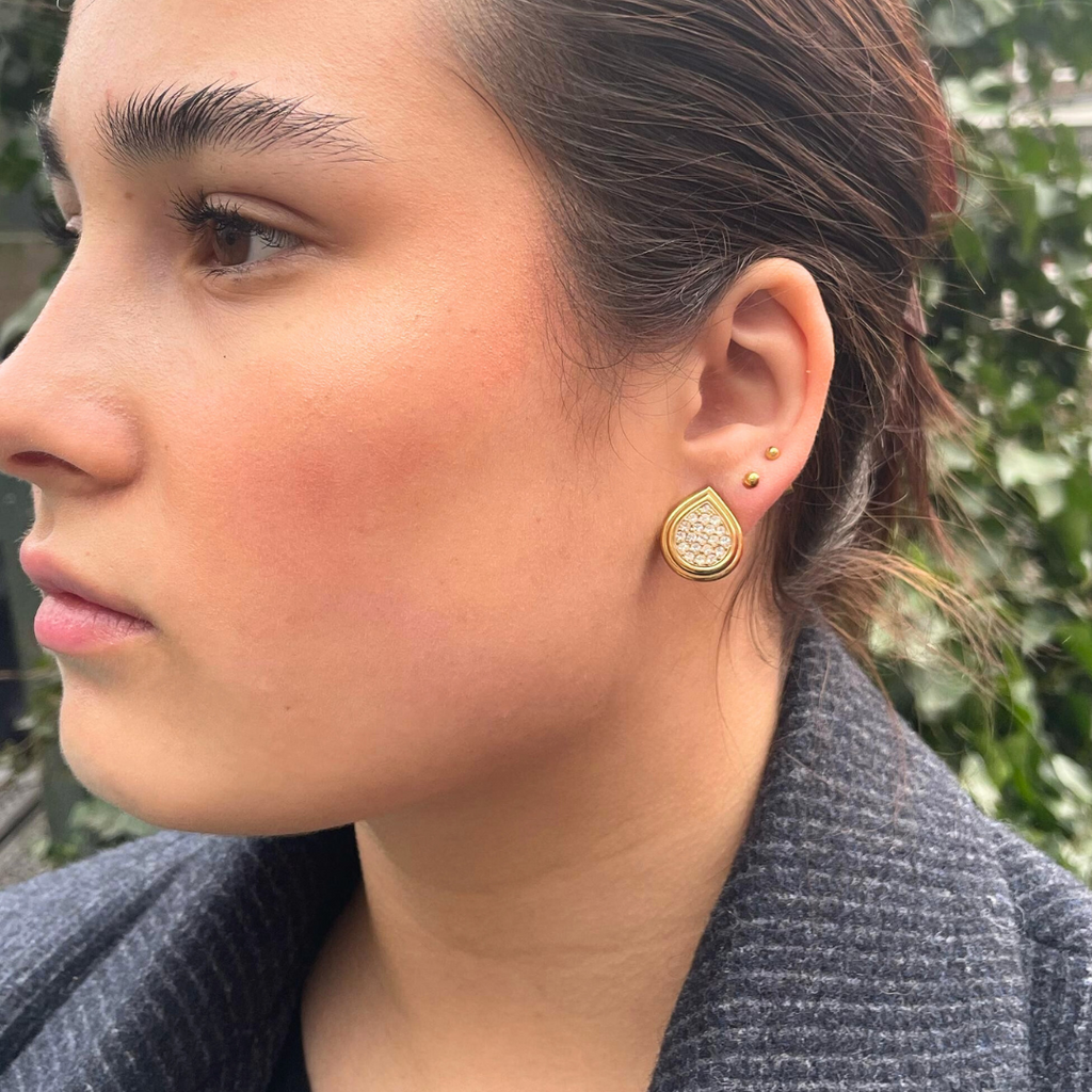 Vintage Lanvin Teardrop Art Deco Inspired Clip Earrings – view 3