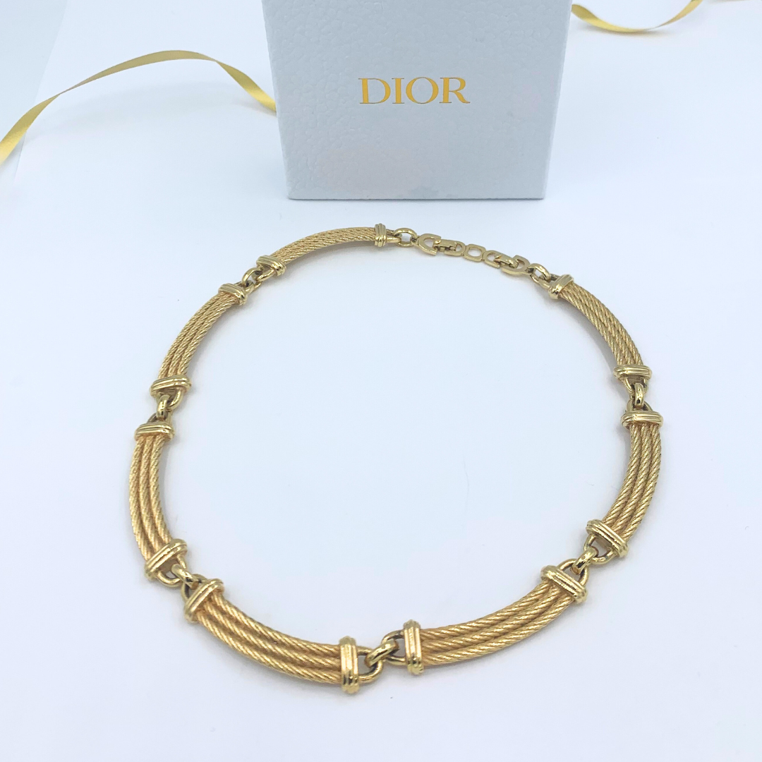 Vintage Christian Dior Geometric Choker Necklace – view 2
