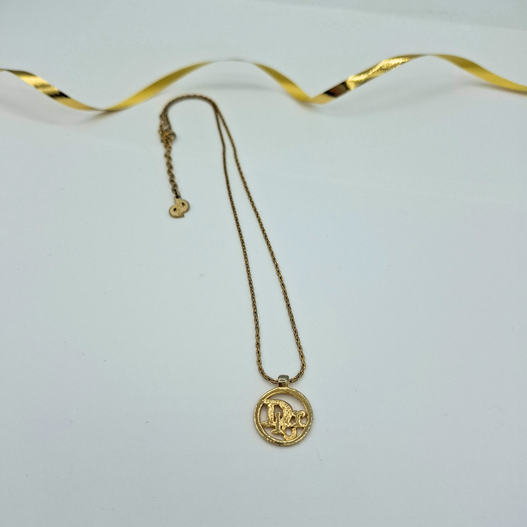 Vintage Christian Dior Stylised Dior Monogram Necklace