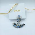 Vintage Christian Dior Leaf-Shaped Crystal XL Brooch 1960s