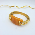 Givenchy Vintage Bracelet – Gold & Butterscotch Resin – 1980s