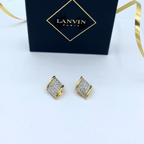 Vintage Lanvin Rectangular Gently Curved Clip Earrings – view 2