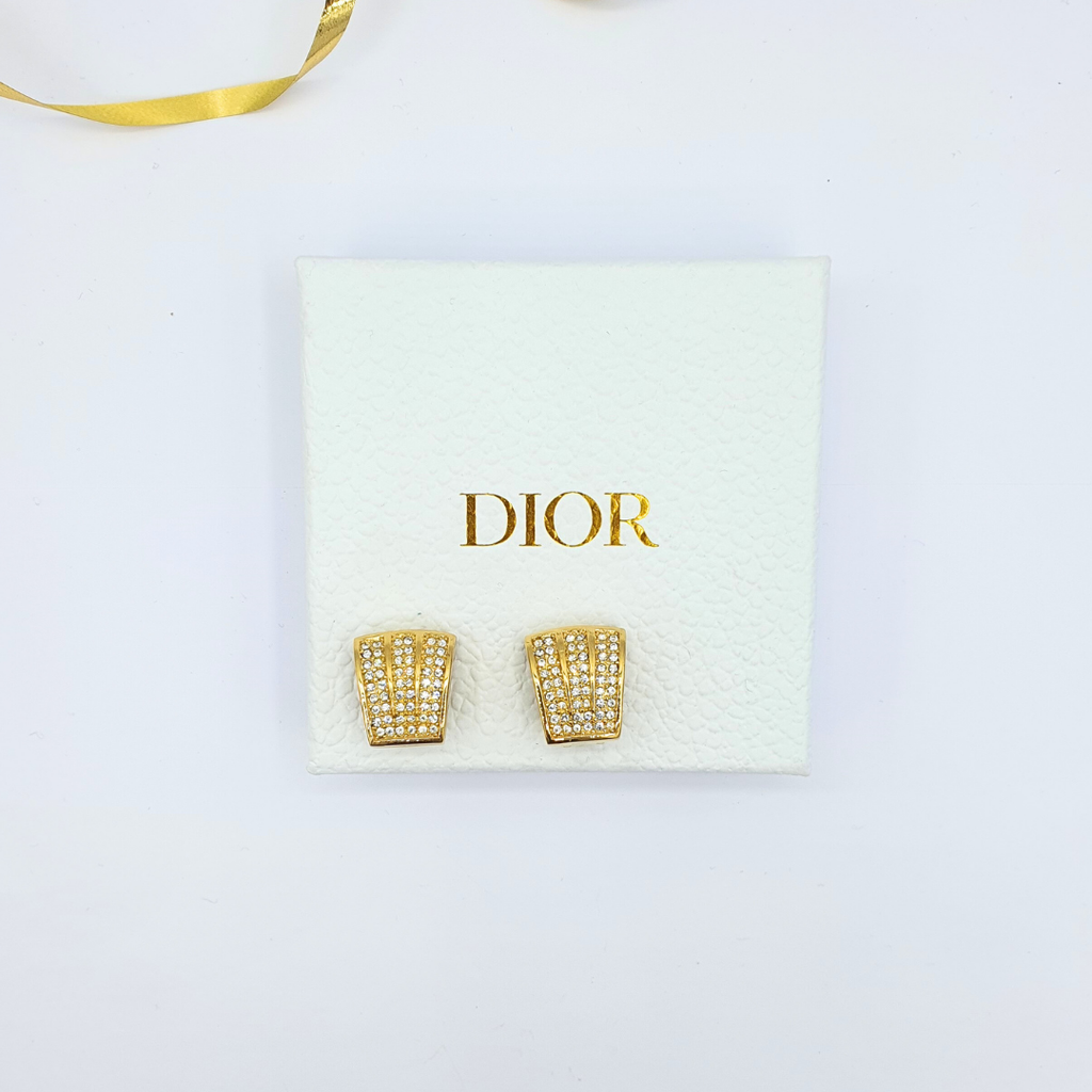 Vintage Christian Dior Trapezoid Clip Earrings