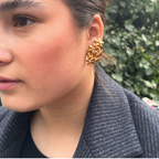 Vintage Lanvin Vertical Petal Clip Earrings – view 4