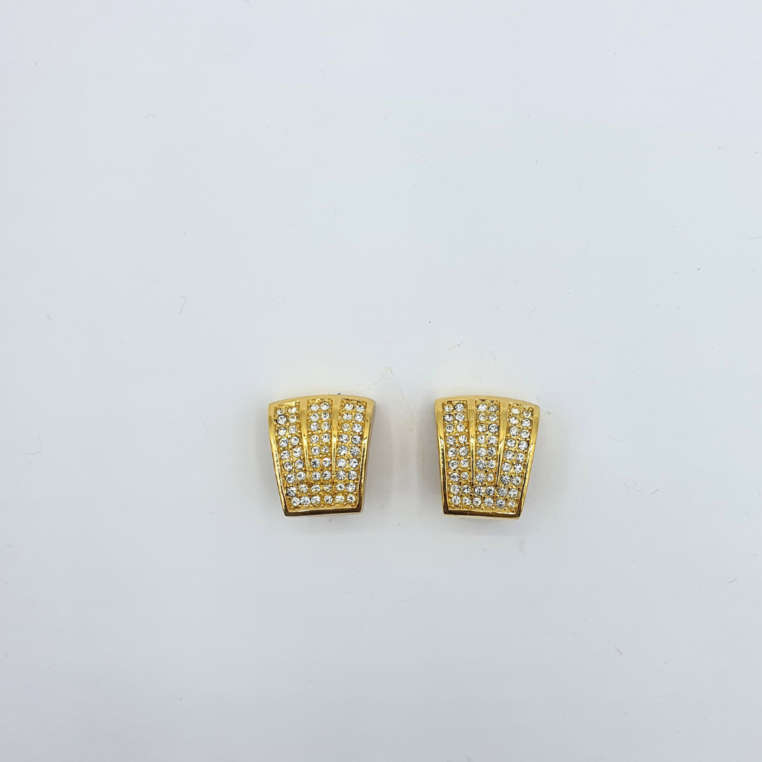 Vintage Christian Dior Trapezoid Clip Earrings – view 2