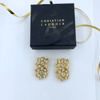 Vintage Christian Lacroix Overlapping Petals Clip Earrings – view 2
