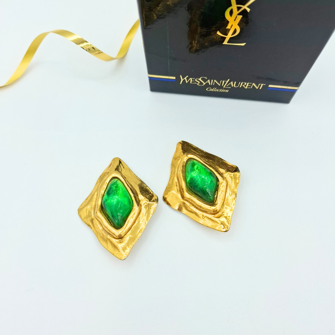 Vintage Iconic Yves Saint Laurent XL Clip Earrings – view 2
