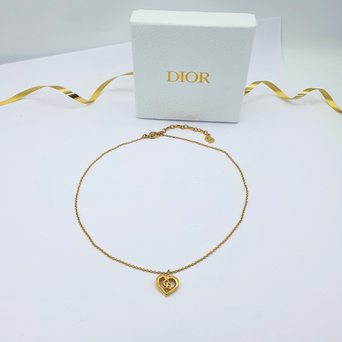 Christian Dior Hartvormige Hanger Ketting