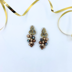 Vintage Schiaparelli Baroque Leaf Earrings with Pearl Clusters