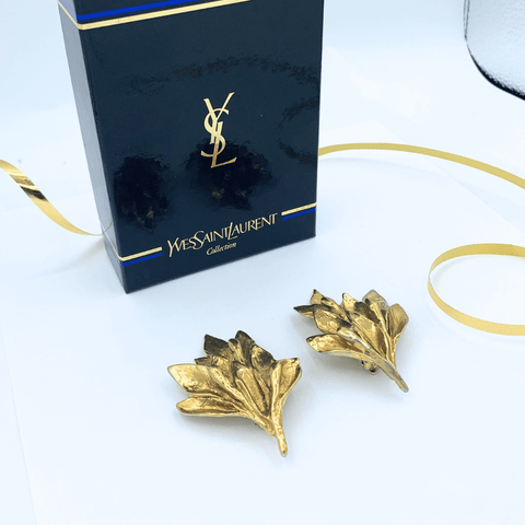 Blaadjes Klip Oorbellen Yves Saint Laurent