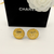 Vintage CC Logo Clip Oorbellen Gevlochten Rand