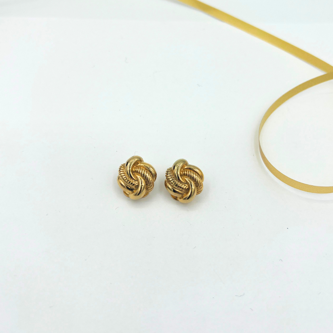 Vintage Lanvin Knot-Shaped Clip Earrings