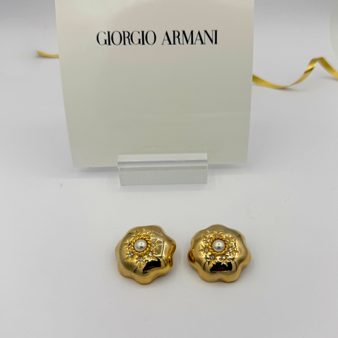Giorgio Armani Bloemachtige Clip Oorbellen