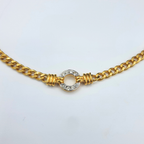 Vintage Lanvin – Chain Necklace with Rhinestone Detail – view 3