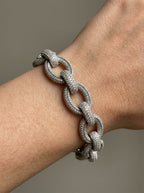 Vintage Dior Crystal Chain Bracelet – worn by model, close-up