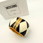 Vintage Moschino – Statement Black White Geometric Cuff – view 2
