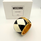 Vintage Moschino – Statement Black White Geometric Cuff – view 3