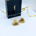 Vintage Yves Saint Laurent  Heart Shaped Clip Earrings