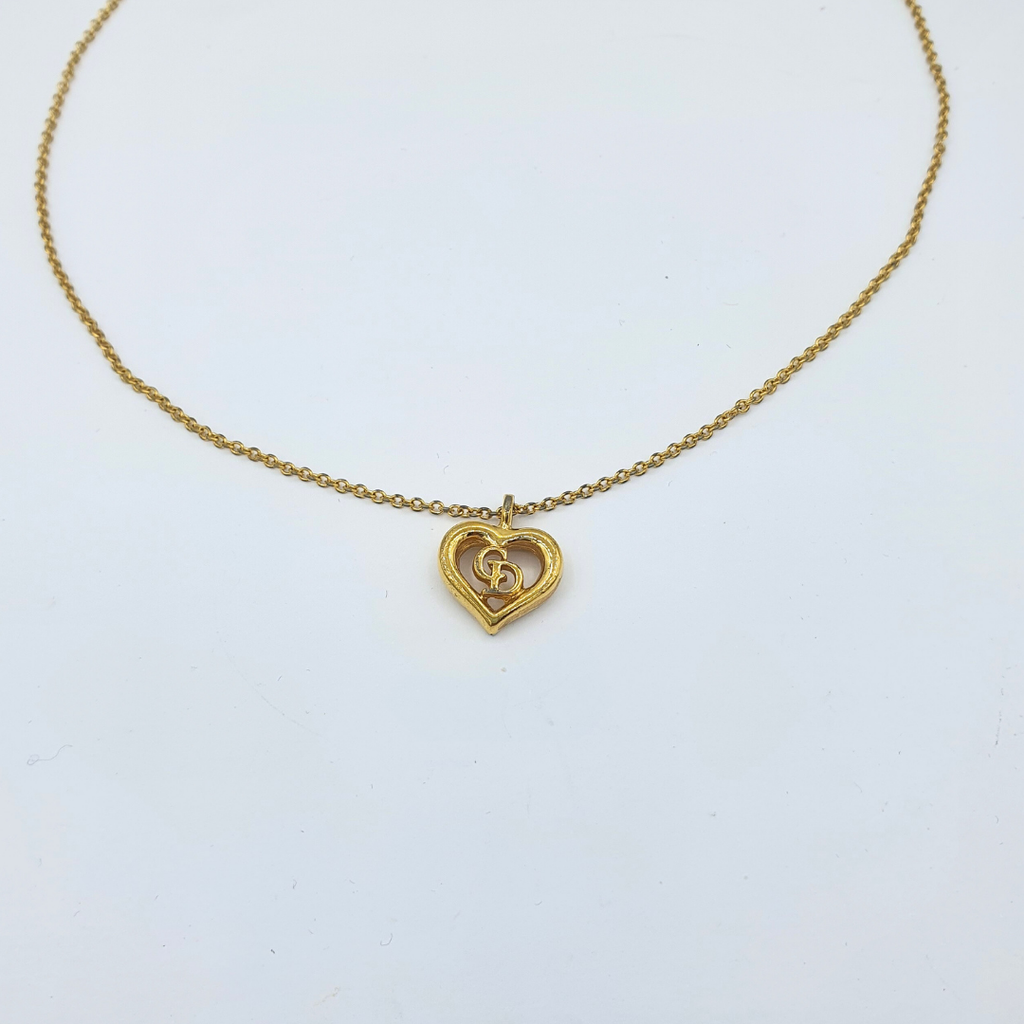 Vintage Christian Dior Heart-Shaped Pendant Necklace – view 2