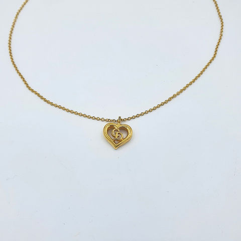 Christian Dior Hartvormige Hanger Ketting