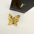 Vintage Yves Saint Laurent Hammered Butterfly Brooch
