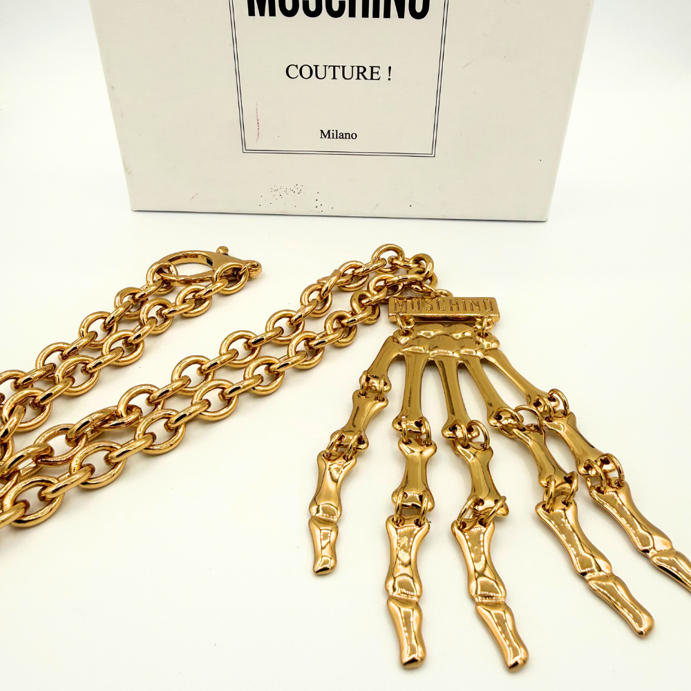 Vintage Moschino – Couture Skeleton Hand Necklace – view 2