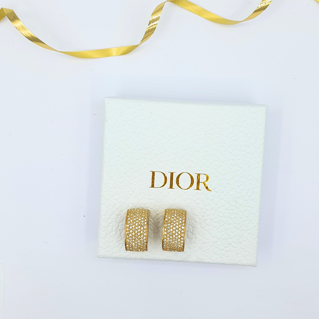 Vintage Christian Dior Rounded Rectangular Clip Earrings
