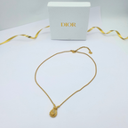 Vintage Christian Dior Teardrop Pendant Necklace