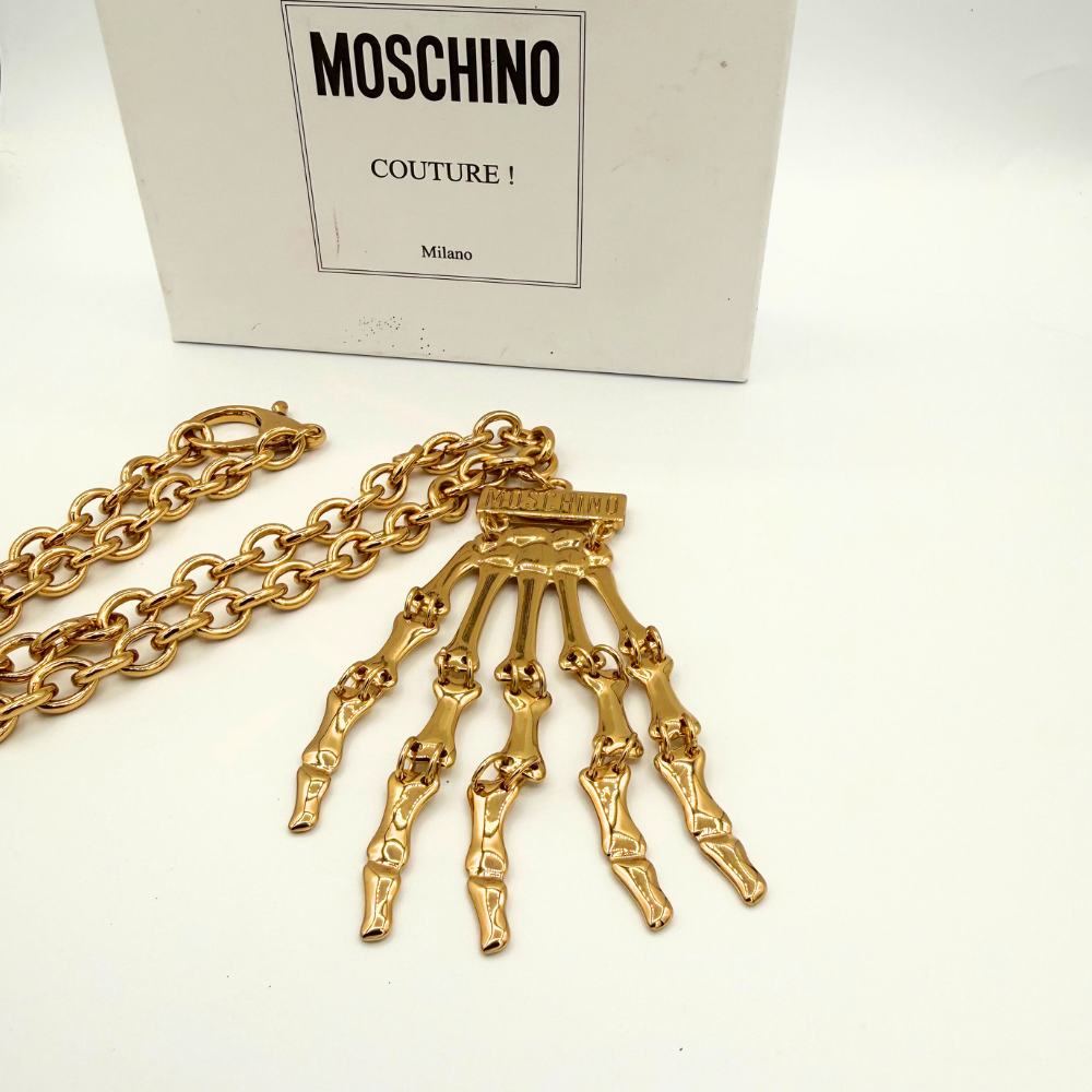 Vintage Moschino – Couture Skeleton Hand Necklace – view 3