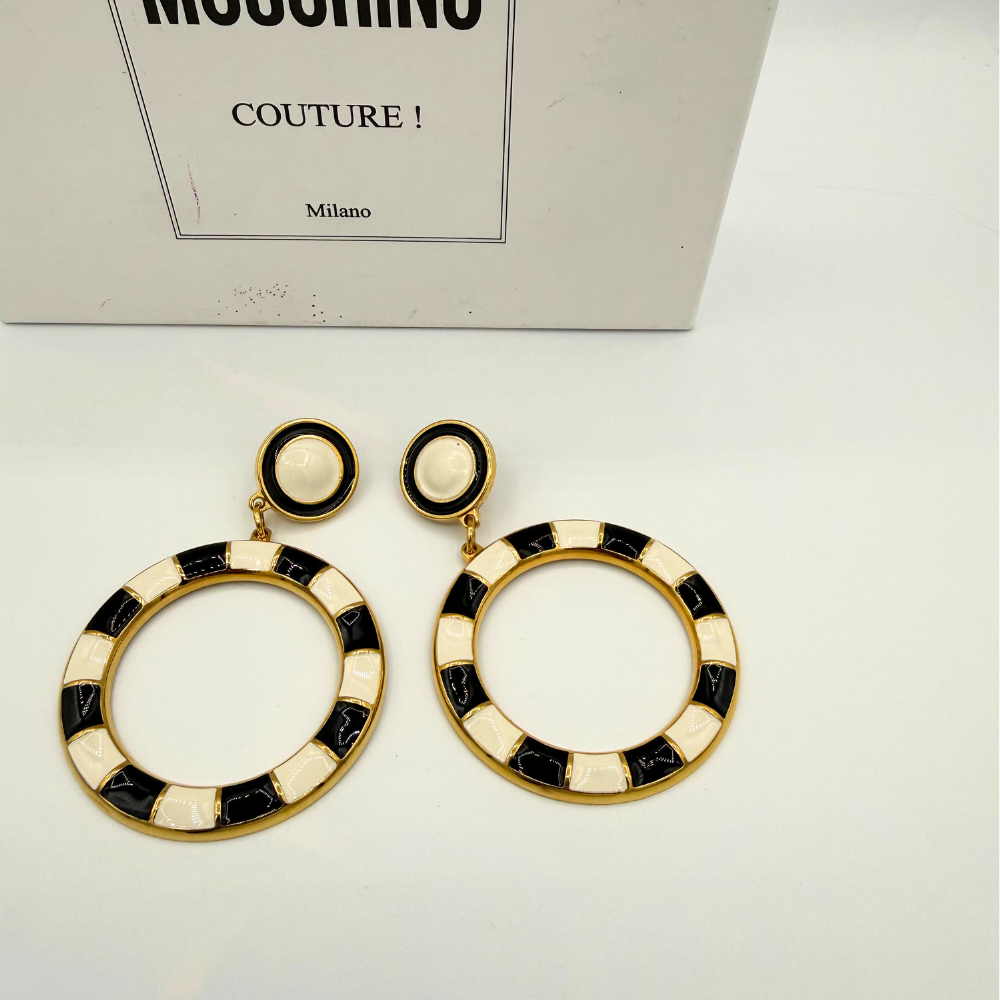 Moschino – Round Statement Earrings, vintage 1980s–1990s
