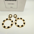 Moschino – Round Statement Earrings, vintage 1980s–1990s