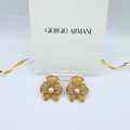 Vintage Giorgio Armani Bow Design Clip Earrings with Pearl and Crystals