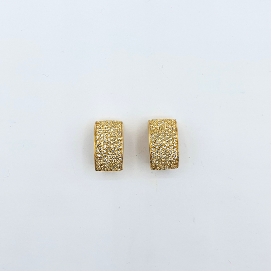 Vintage Christian Dior Rounded Rectangular Clip Earrings – view 2