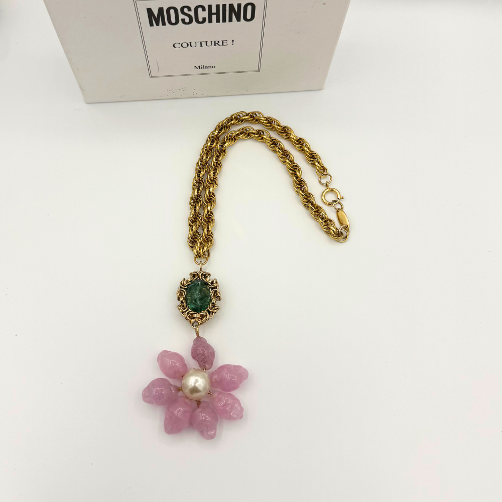Vintage Moschino – Statement Necklace with Flower Pendant