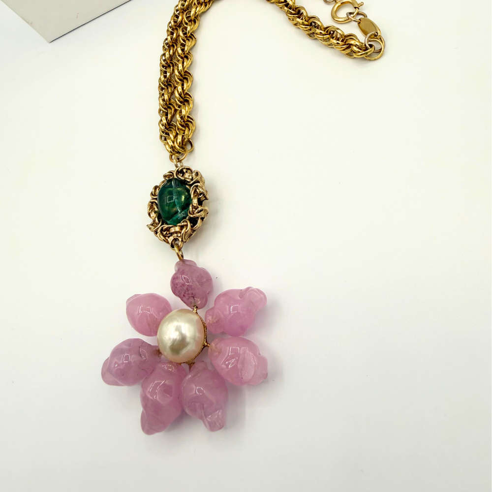 Vintage Moschino – Statement Necklace with Flower Pendant – view 3