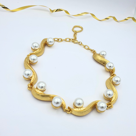 Vintage Oscar de la Renta Pearl Statement Necklace – view 2