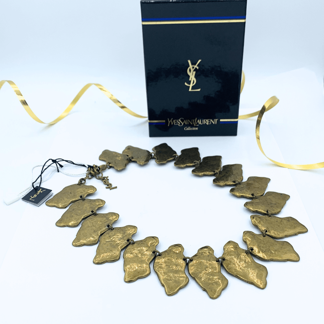Vintage Yves Saint Laurent Double-Sided Scale-Shaped Necklace – view 2