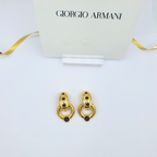 Vintage Giorgio Armani Gilt Design with Dark Blue Cabochons and Crystals