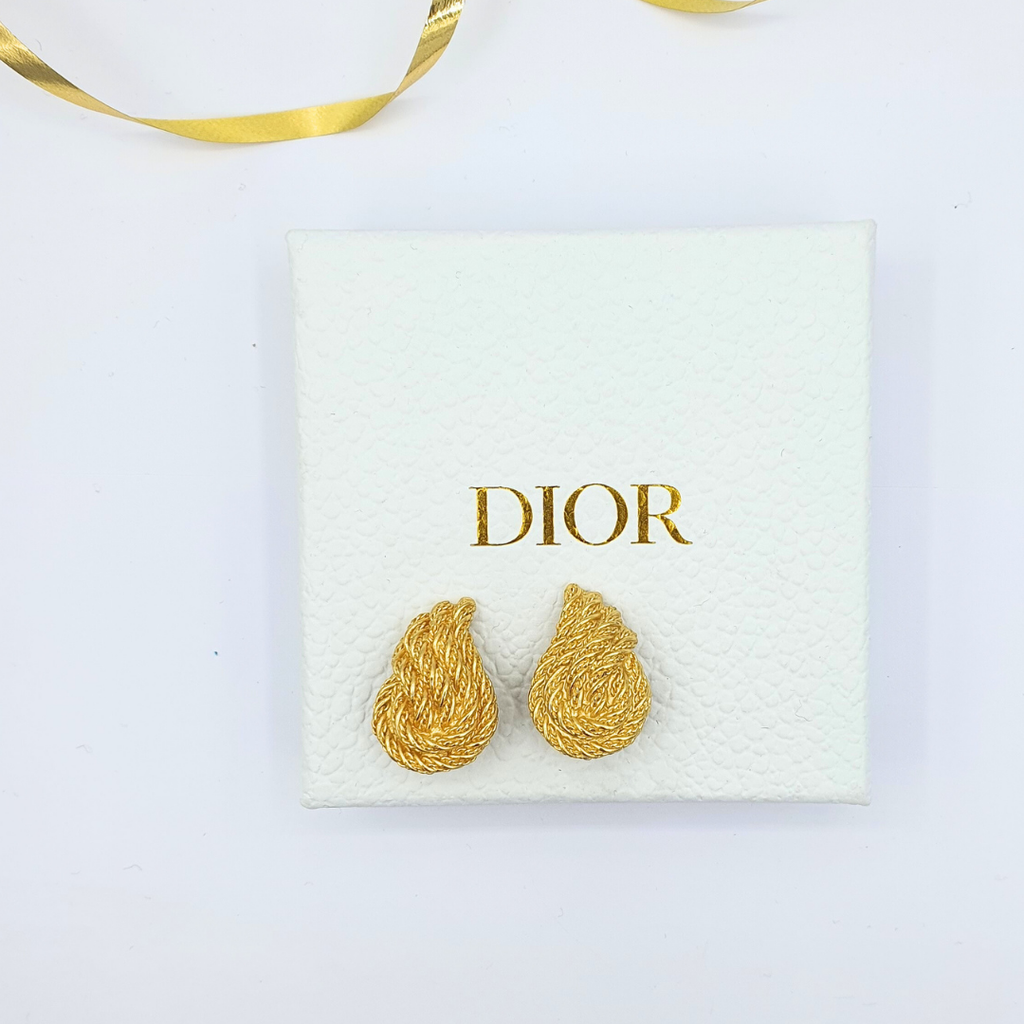 Vintage Christian Dior Flame-Shaped Clip Earrings