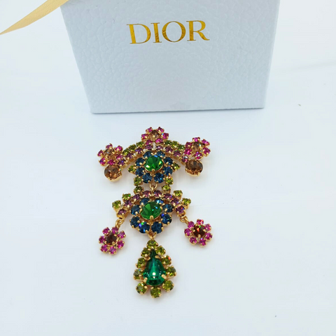 Christian Dior Crystals Chandelier Brooch 1964
