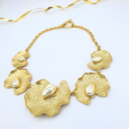Vintage Oscar de la Renta Sculptural Necklace with Pearl Accents – view 2