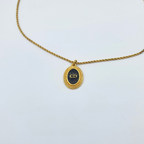 Vintage Christian Dior Black Enamel CD Logo Necklace – view 2